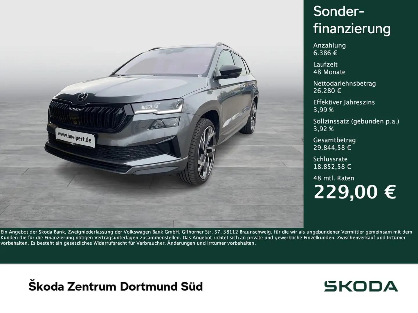 Skoda Karoq 1.5 SPORTLINE PANO CAM LM19 E-KLAPPE NAVI Gris - 1