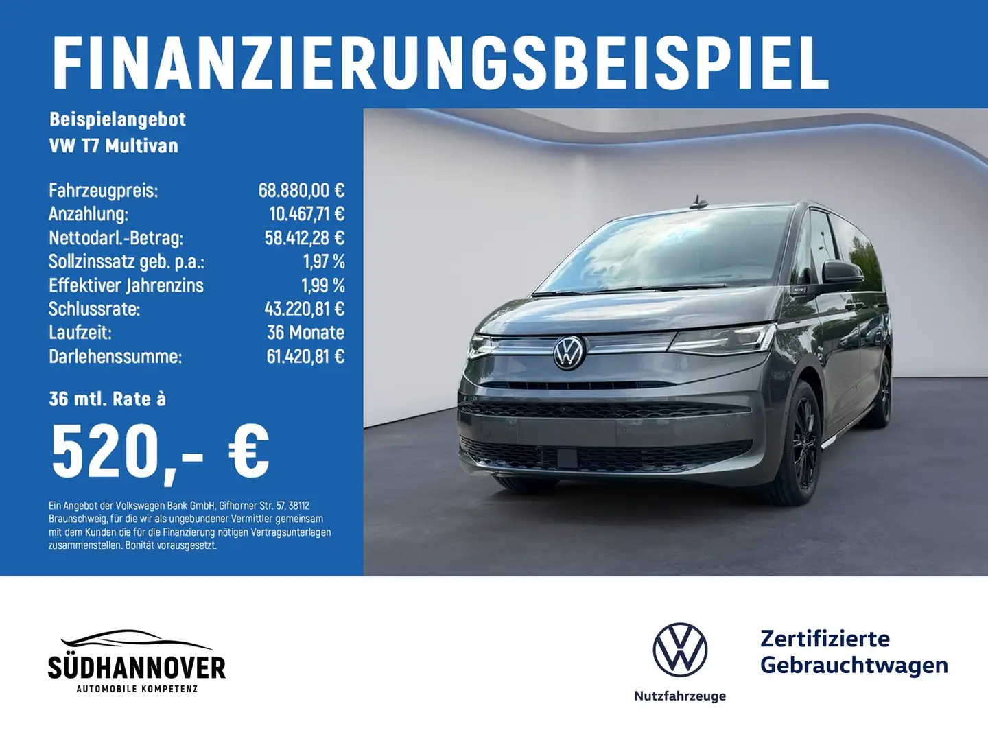 Volkswagen T7 Multivan Edition LÜ Benzin 6 Sitze Garantie 5 J Grau - 2