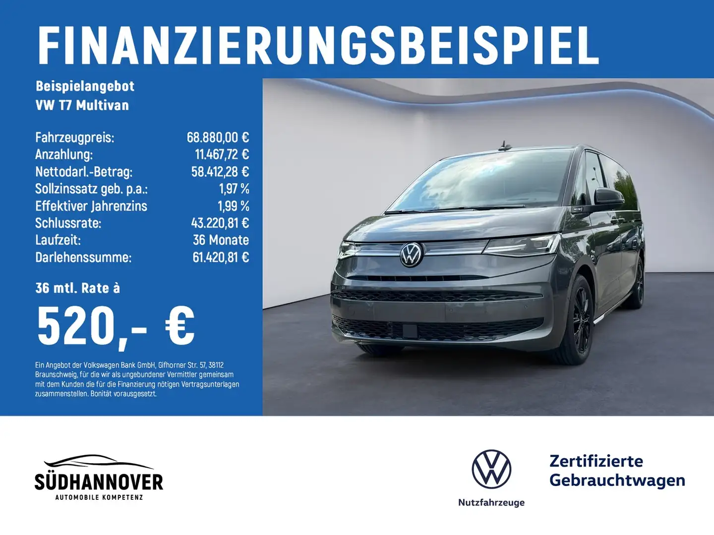 Volkswagen T7 Multivan Edition LÜ Benzin 6 Sitze Garantie 5 J Grijs - 2