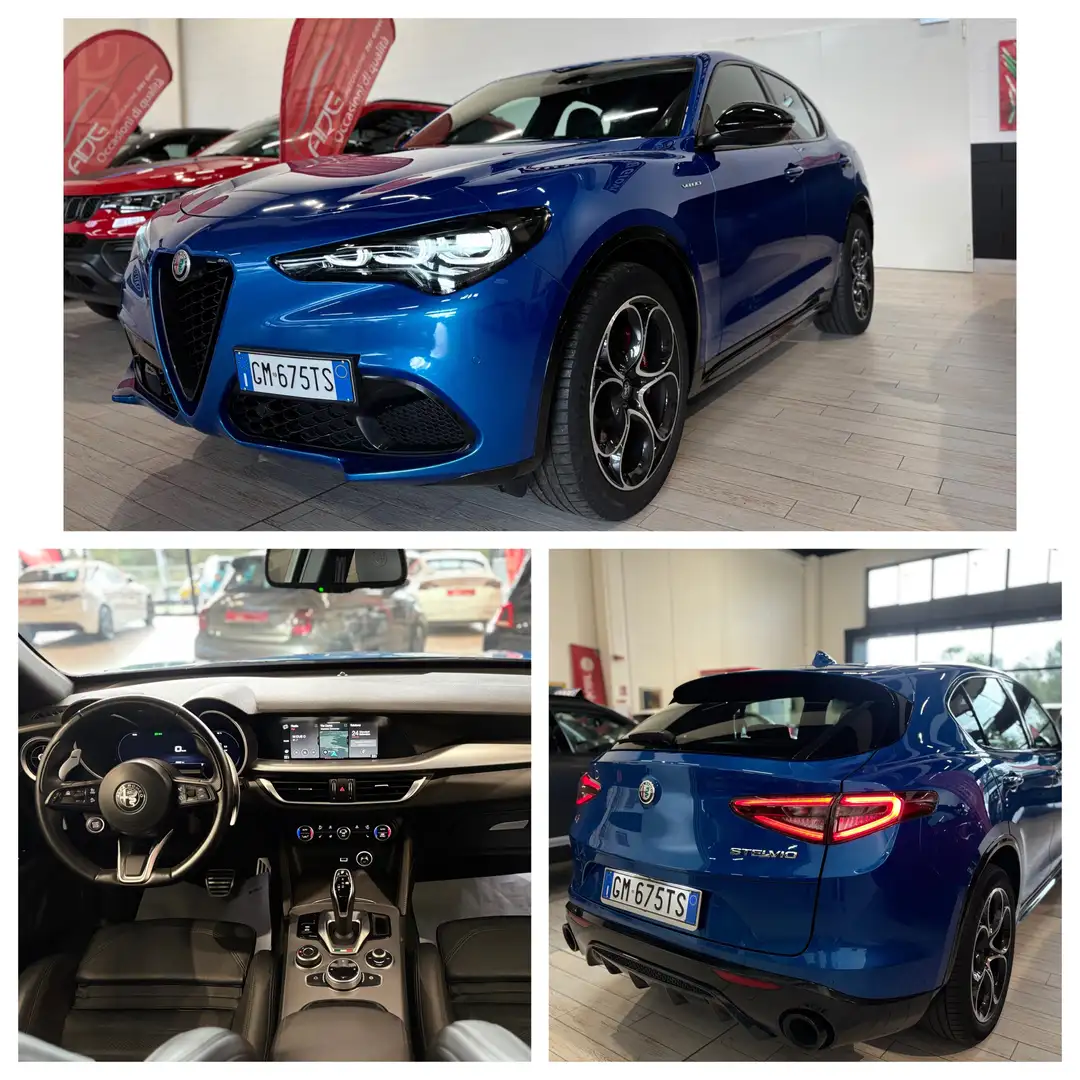 Alfa Romeo Stelvio VELOCE Q4 2.0 280CV UFFICIALE STELLANTIS UNICO PR. Blu/Azzurro - 1