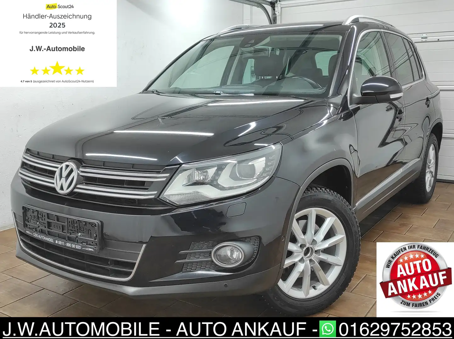 Volkswagen Tiguan 2.0 AUTOMATIK ALLRAD AHK XENON EURO-5 LEDER Sport Schwarz - 1