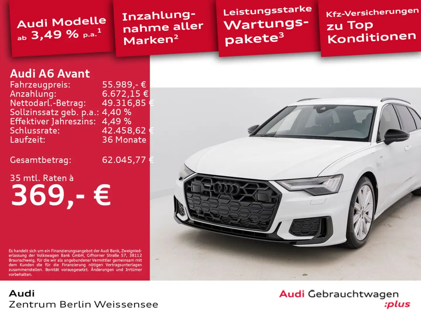 Audi A6 55 TFSI e S-TRO*QU*MATRIX*AHK*RFK*ACC** Blanc - 1