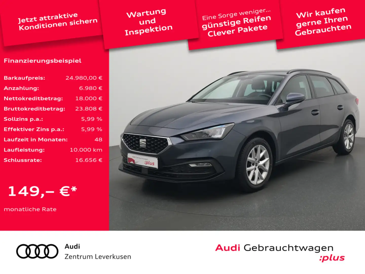 SEAT Leon ST Style DSG AHK ACC NAVI VIRT LED CARPL Grau - 1