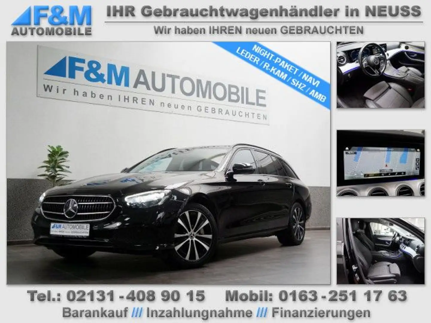 Mercedes-Benz E 300 de T Night-Paket  Navi Leder R-Kam Sithz - 1
