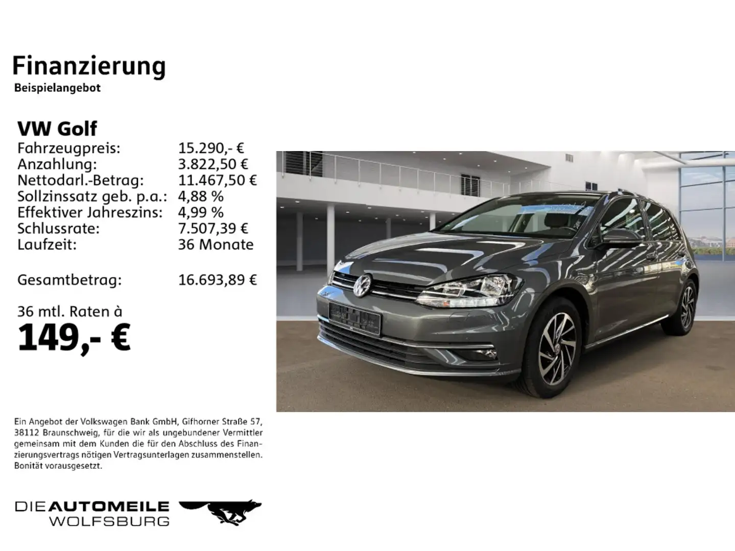 Volkswagen Golf 7 1.0TSI Join APP/NAVI/CLIMATR/SITZHZ Grau - 2