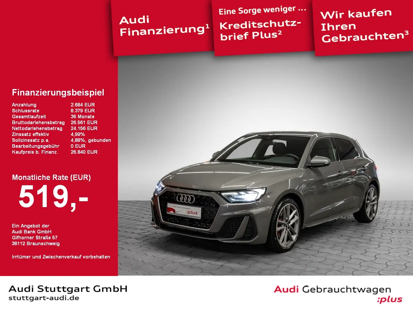 Audi A1 Sportback 40 TFSI S line Keyless virtCo 18'' Grau - 1
