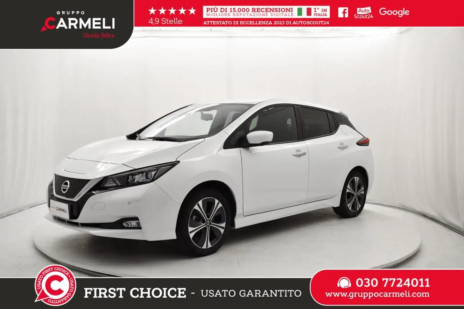 Nissan Leaf e+ N-Connecta 62kWh 217cv my19 - AUTOCARRO - IVA Bianco - 1