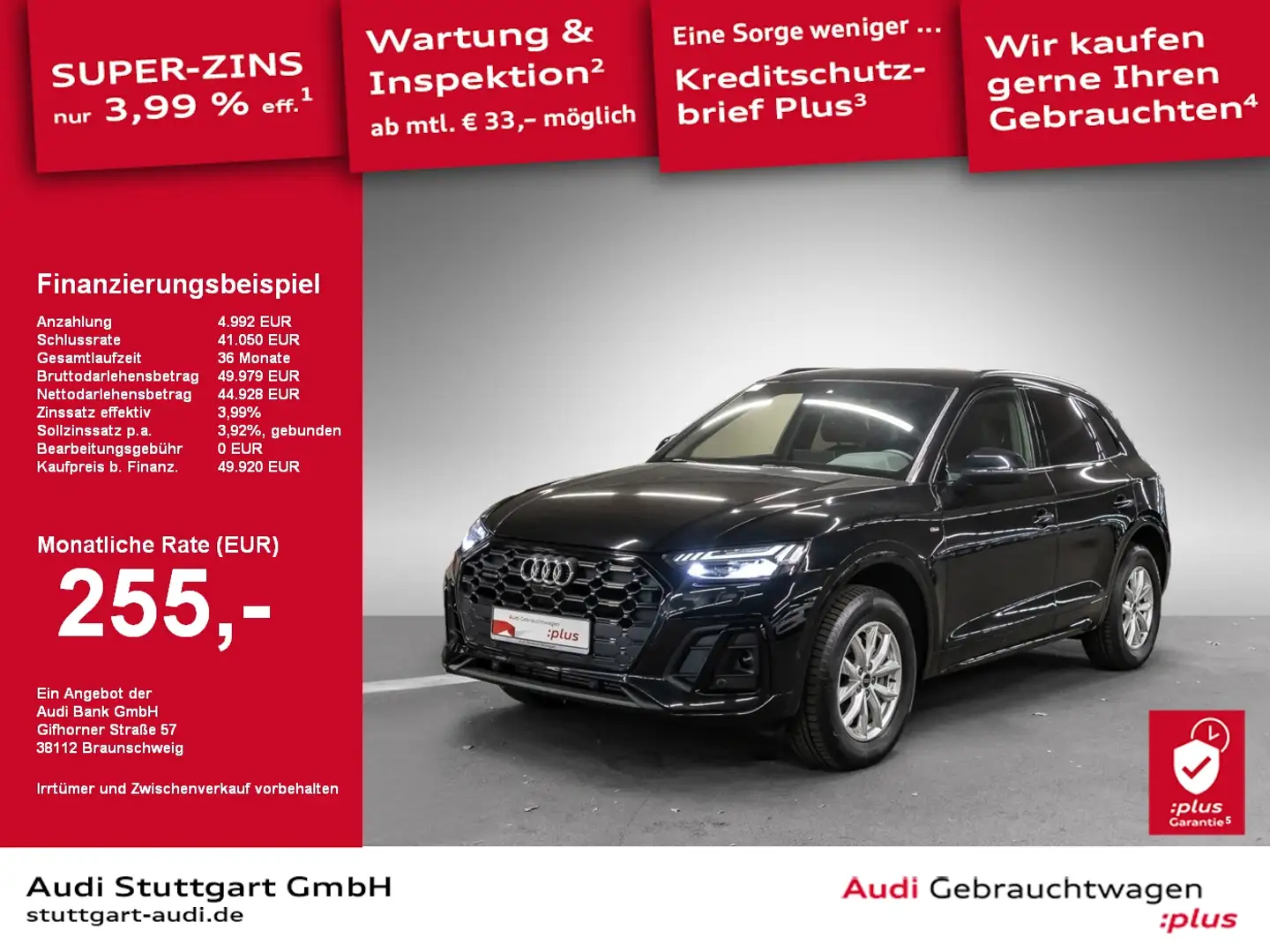 Audi Q5 S line 45 TFSI quattro S tronic AHK SHZ Schwarz - 1