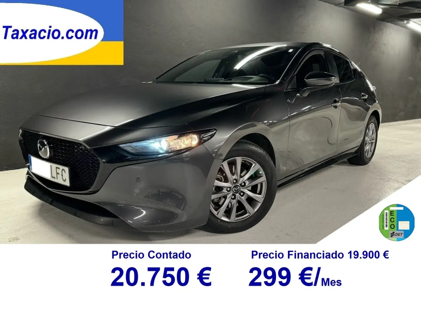 Mazda 3 2.0 e-Skyactiv-G Evolution Aut. 90kW Gris - 1