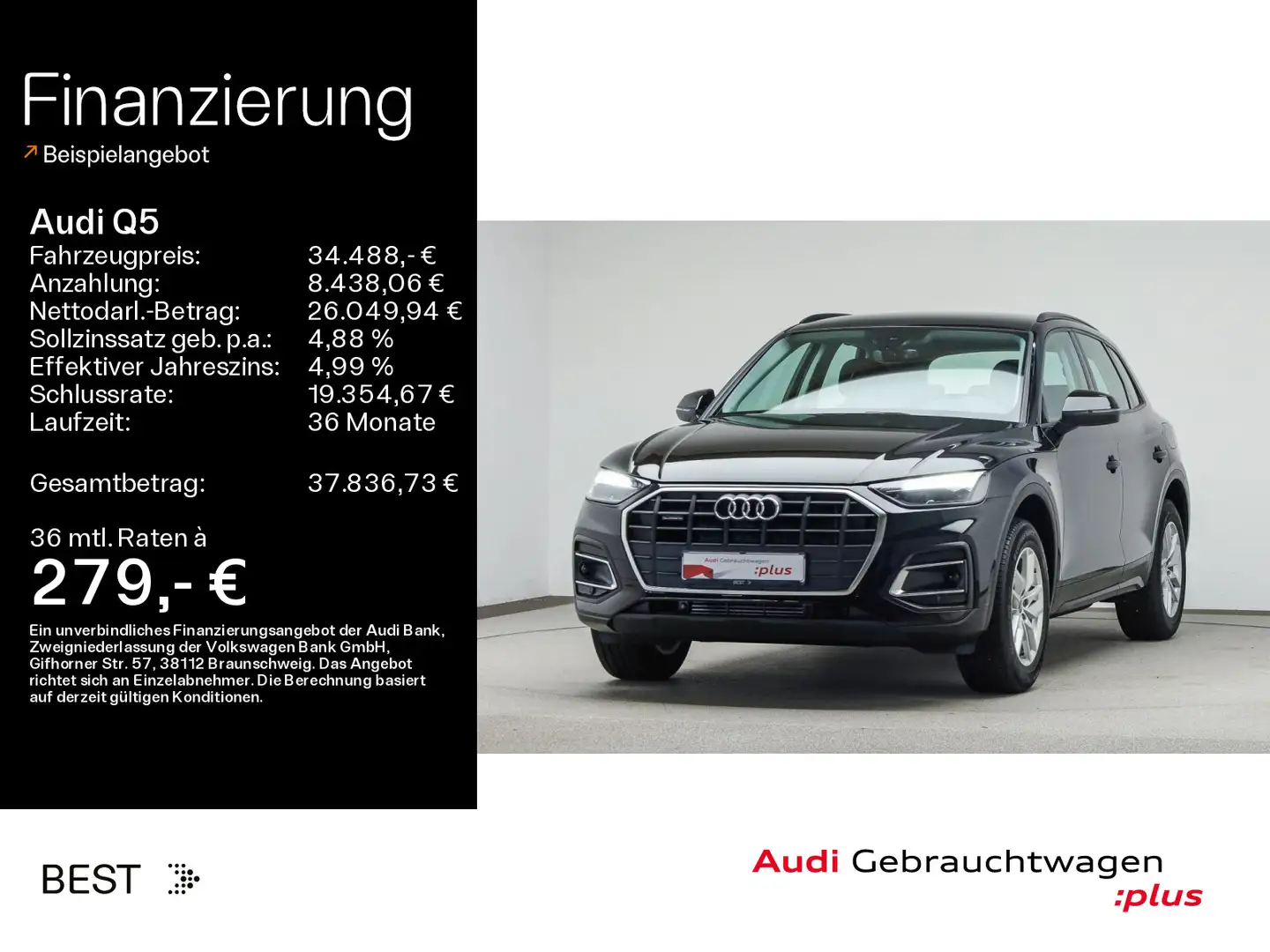 Audi Q5 50 TFSI e qu. Navi*virtual*PDC*SHZ Schwarz - 1