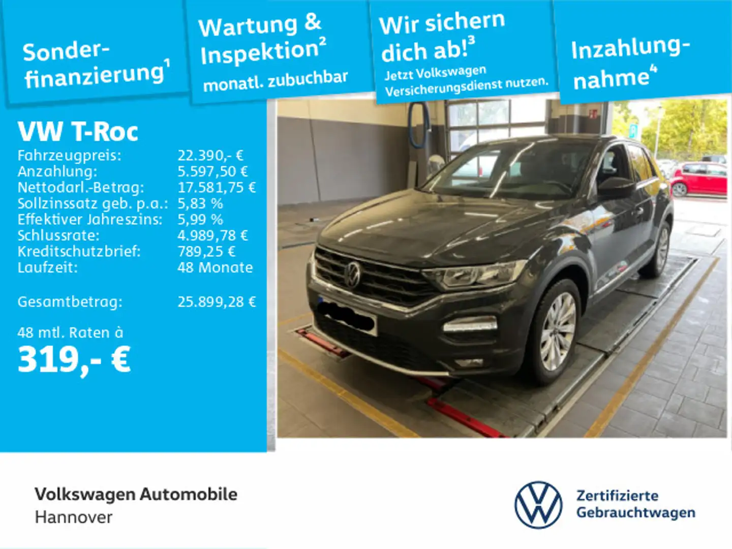 Volkswagen T-Roc 1.5 TSI DSG Sport Navi SHZ PDC Grau - 1