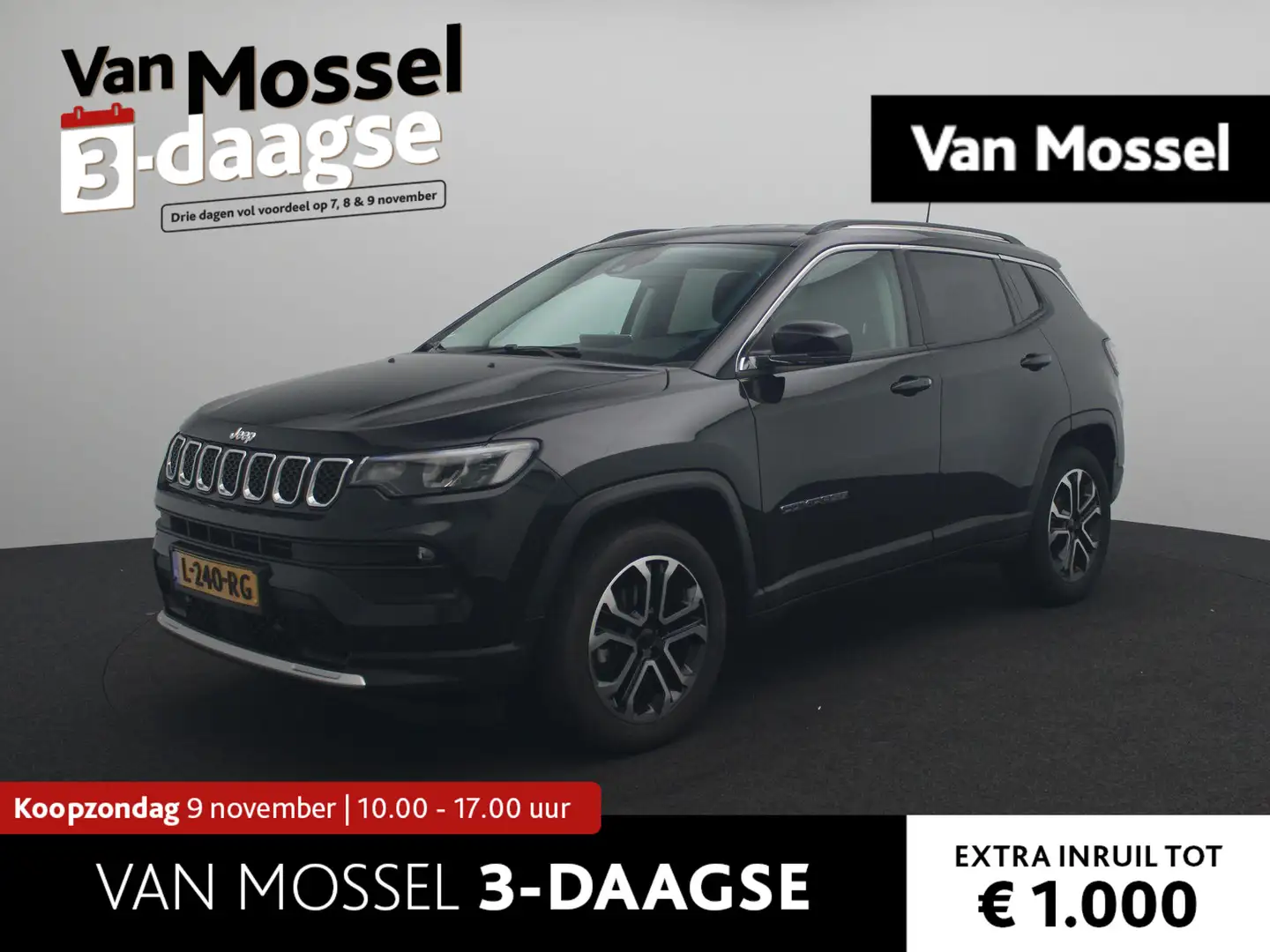 Jeep Compass 1.3T Limited | Automaat | Trekhaak | Stoelverwarmi Zwart - 1