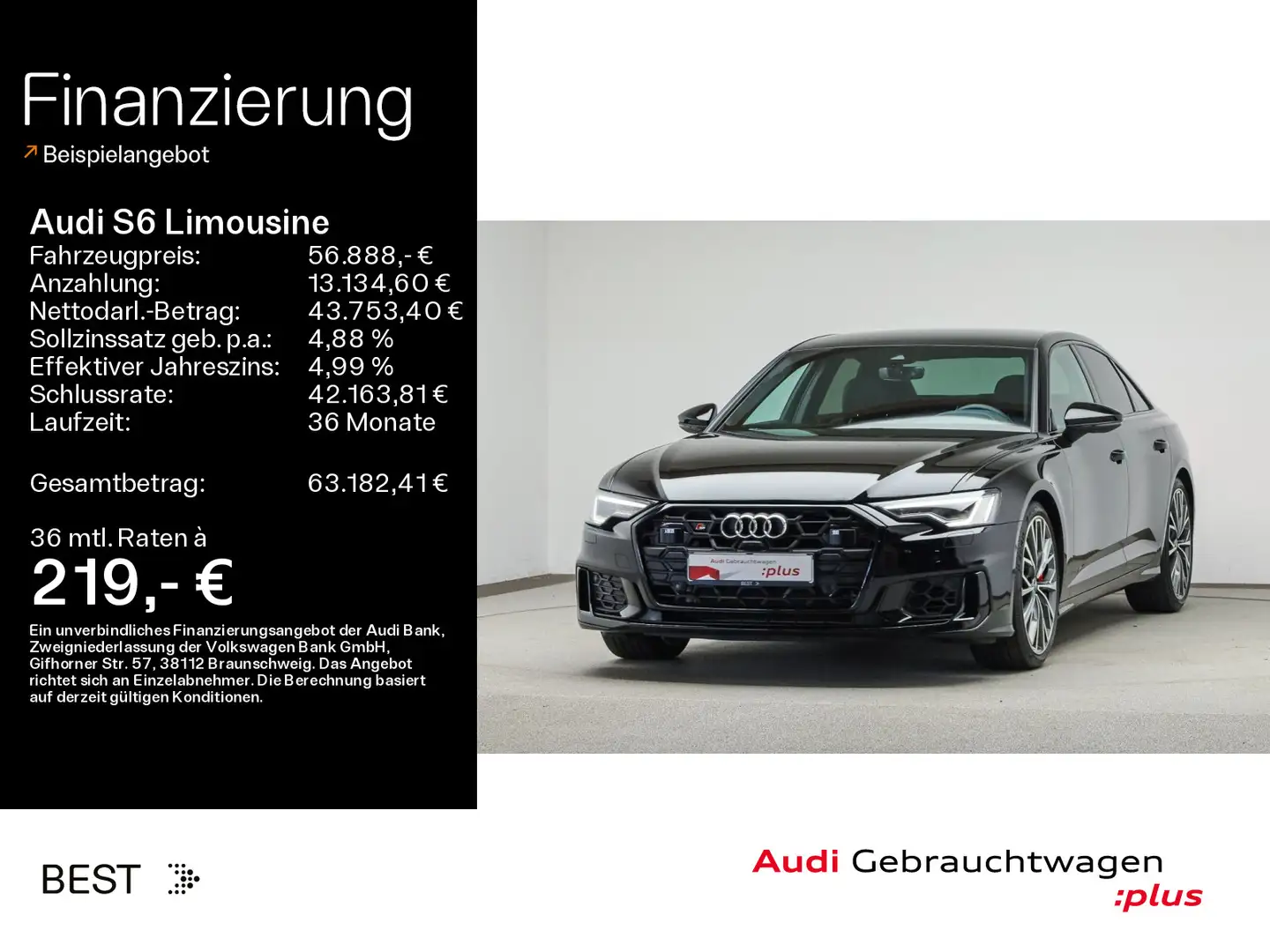 Audi S6 Black*B&O*Stndhzg*Kamera*Navi Negru - 1