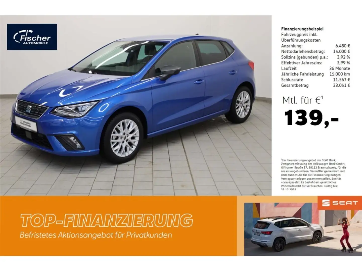 SEAT Ibiza 1.0 TSI XCELLENCE Blau - 1
