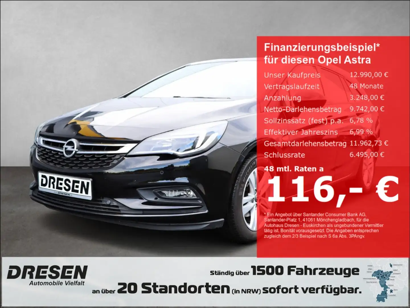 Opel Astra K Sports Tourer 1.4 Turbo Active Klima*PDC Czarny - 1