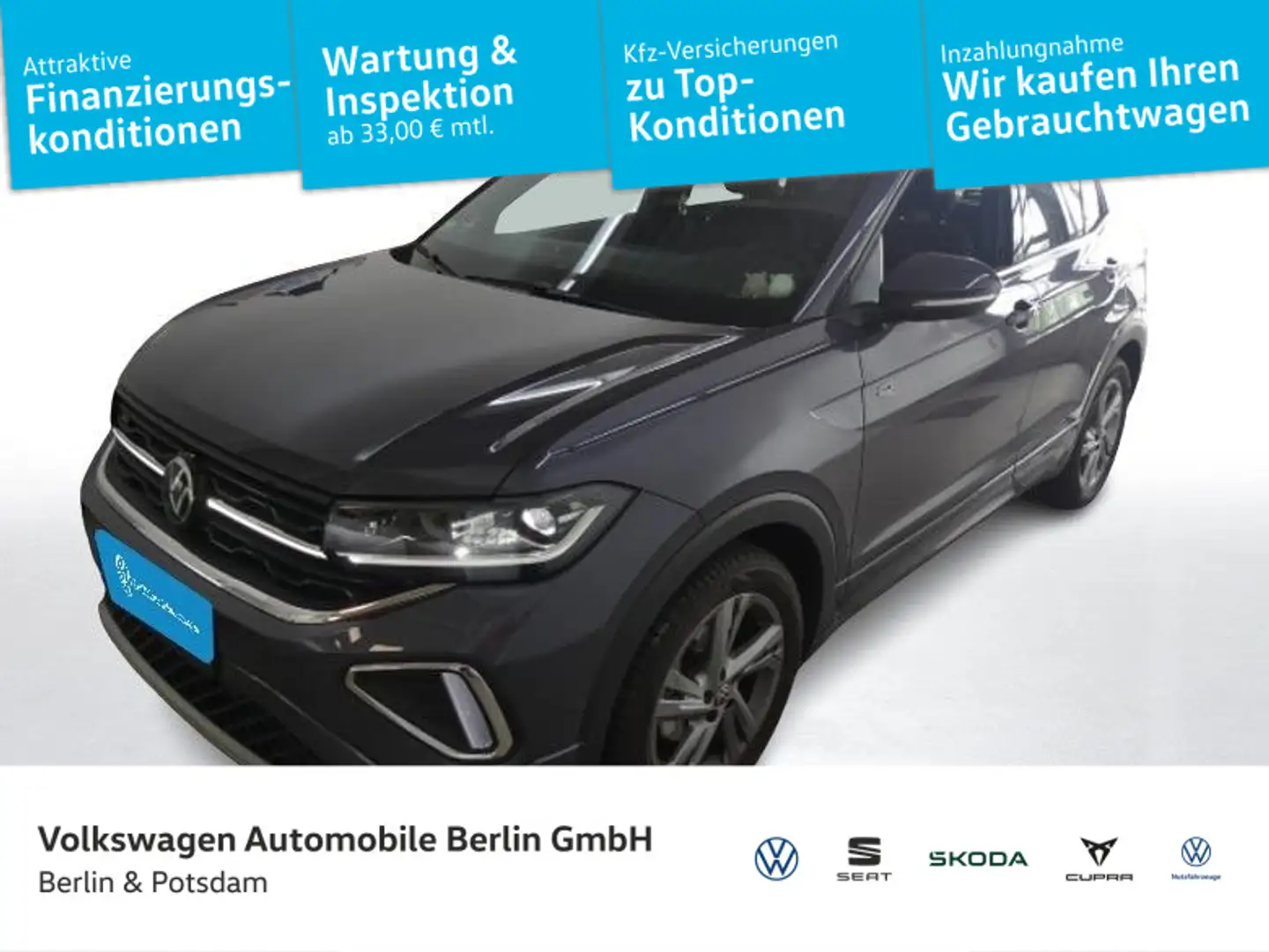 Volkswagen T-Cross 1.0 TSI DSG R-Line Navi SHZ PDC Telef. Grau - 1