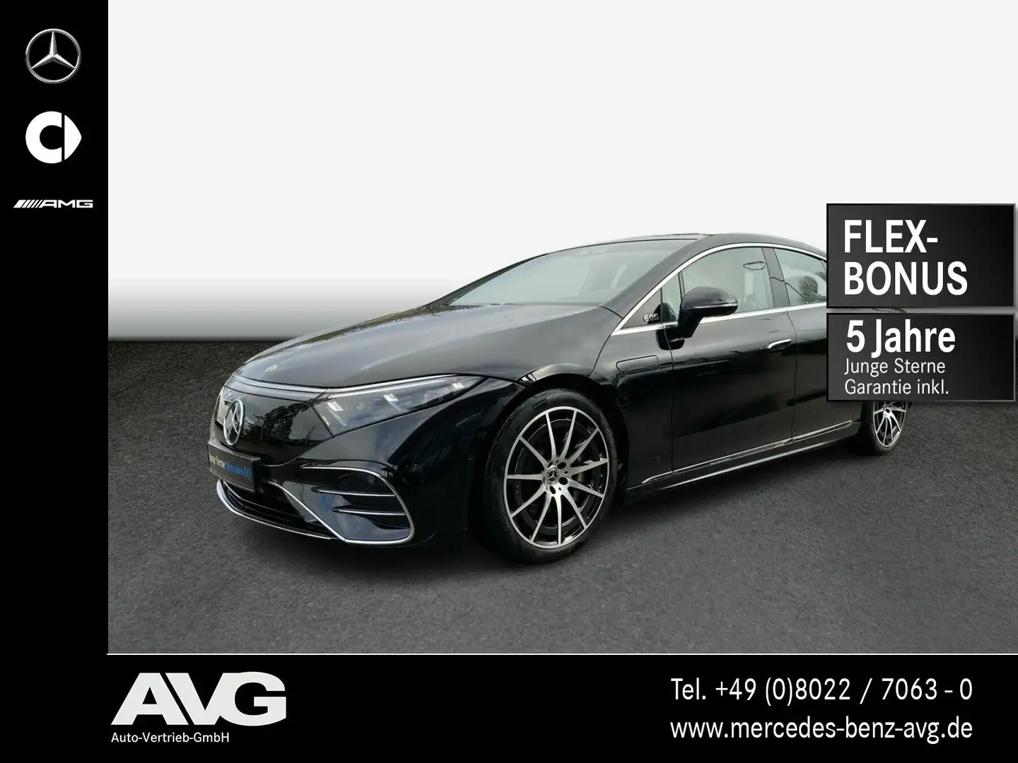 Mercedes-Benz EQS EQS 580 4MATIC HYPER|PANO|BURM|DIST|DIGI-LI|360° Schwarz - 1