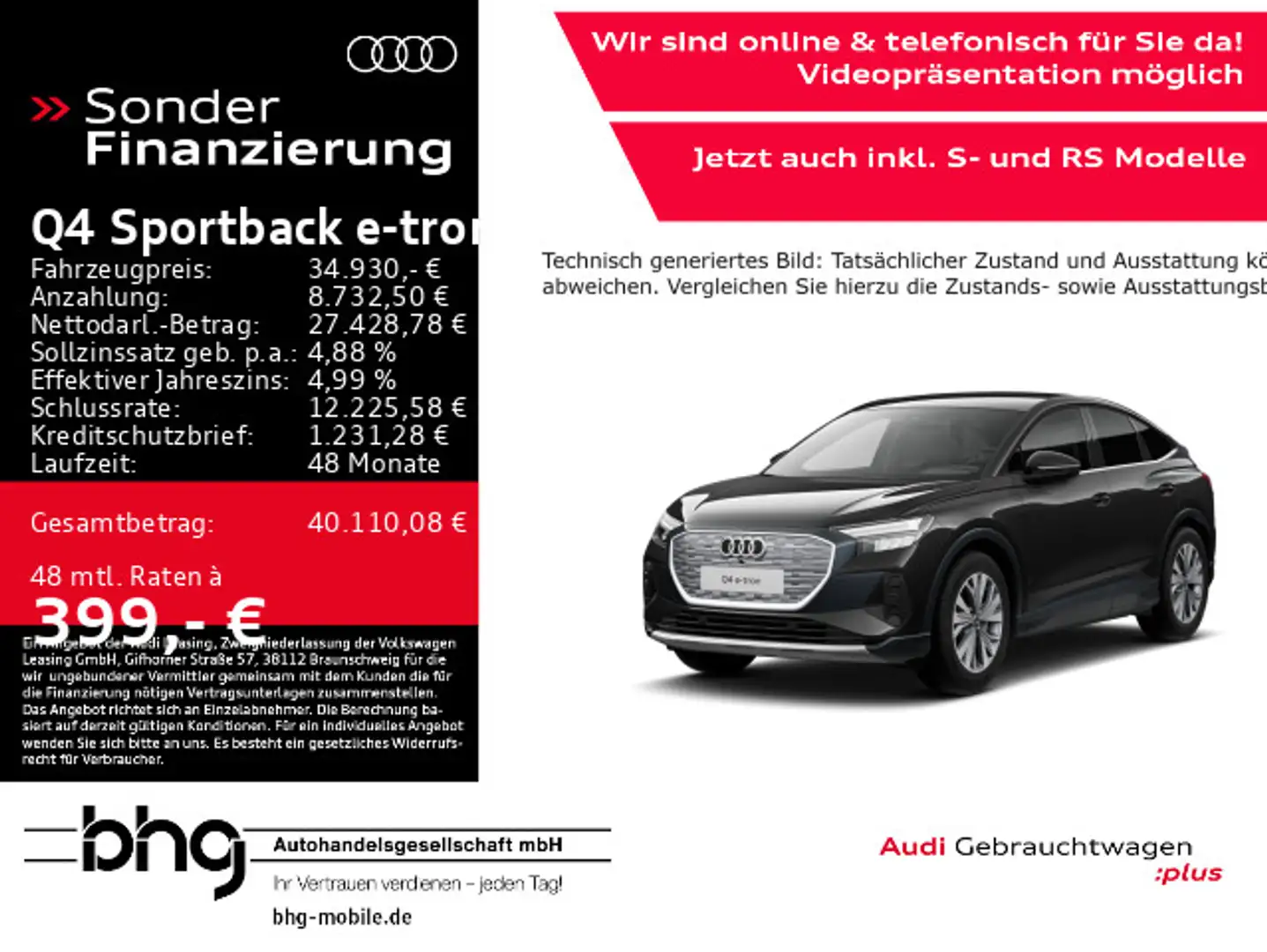 Audi Q4 e-tron Q4 Sportback 50 e-tron quat. Schwarz - 1