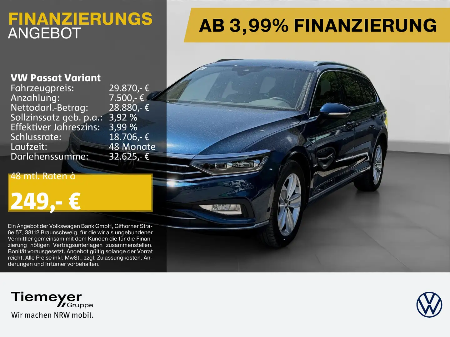 Volkswagen Passat Variant 1.5 TSI DSG ELEGANCE AHK NAVI KAM Blau - 1