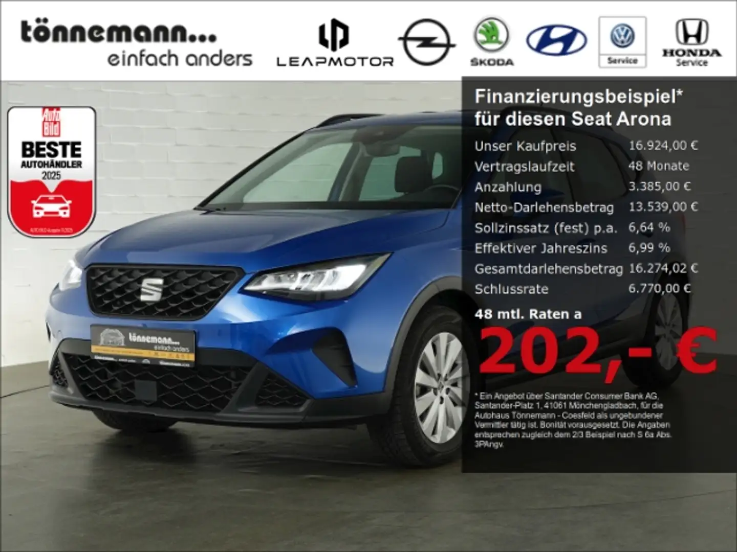SEAT Arona STYLE TSI DSG+ANHÄNGERKUPPLUNG+PARKPILOT HI+FULL L Blau - 1