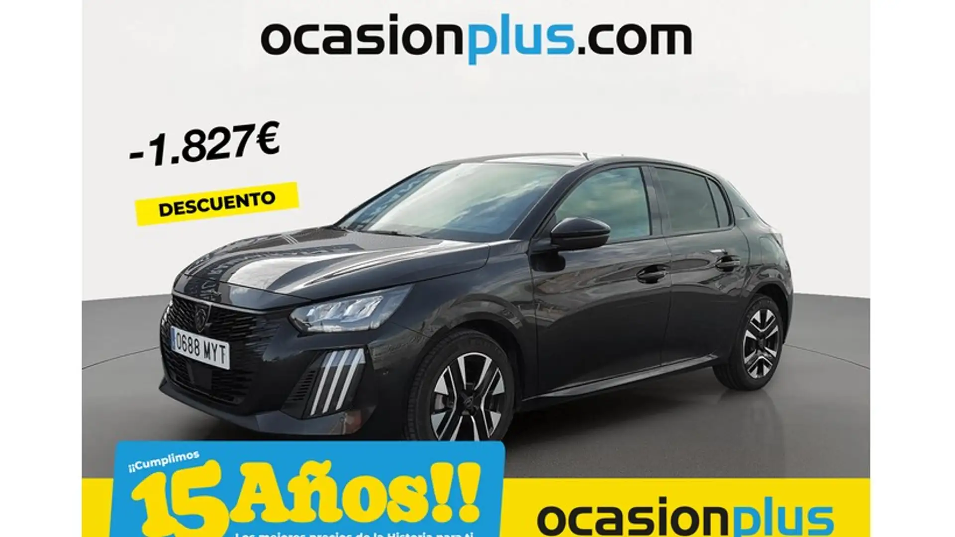 Peugeot 208 1.2 Hybrid Allure e-DCS6 100 Zwart - 1