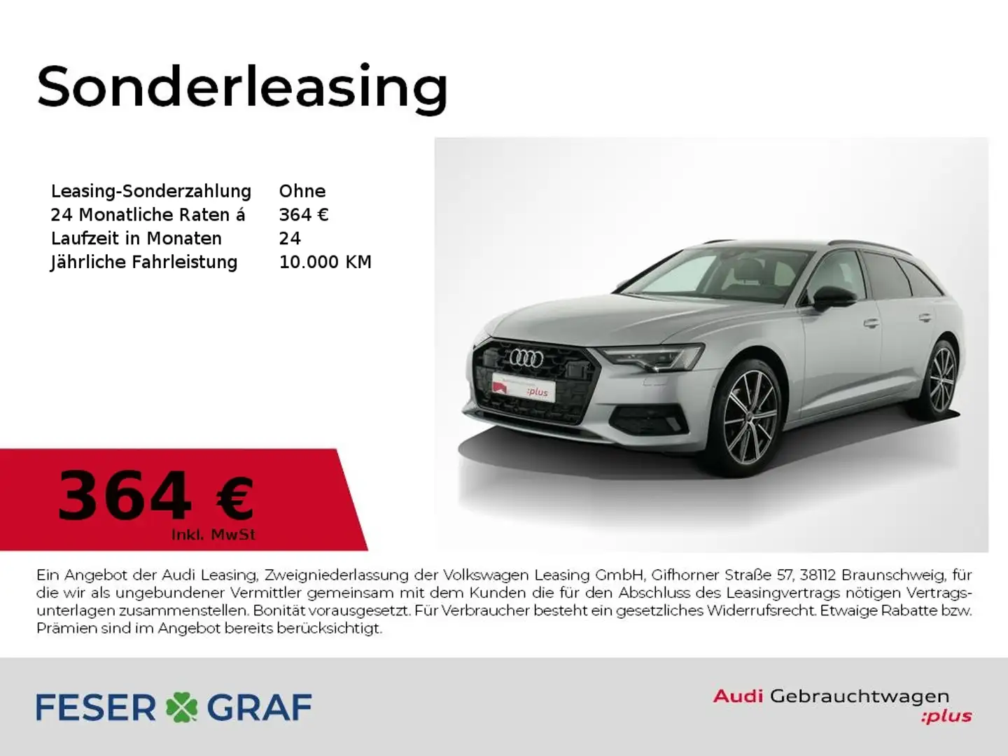 Audi A6 Avant 35 TDI Matrix/Leder/ACC/AHK/20 Zoll Silber - 1