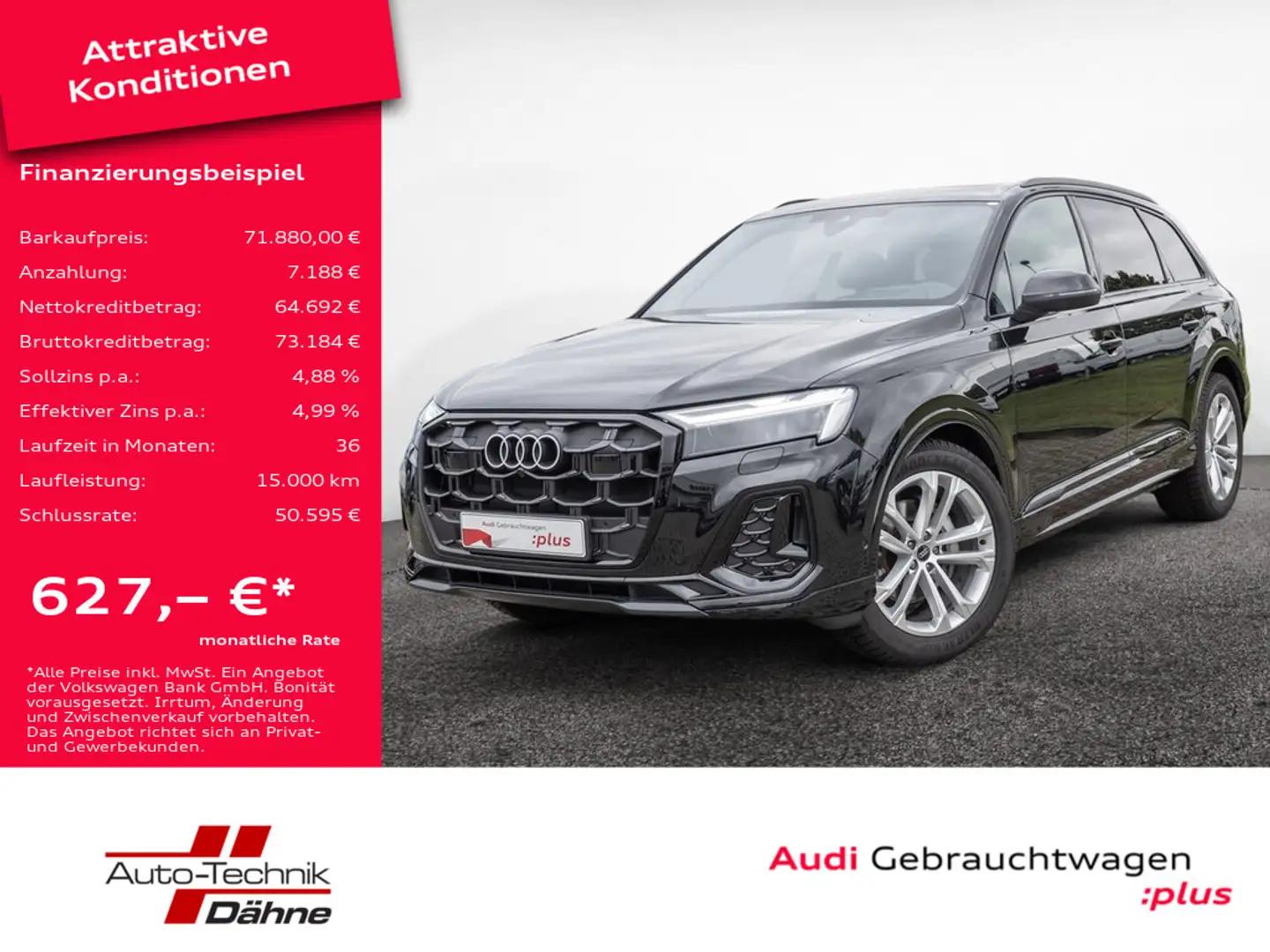 Audi Q7 50 TDI quattro S line NAVI ACC HUD PANO Schwarz - 1