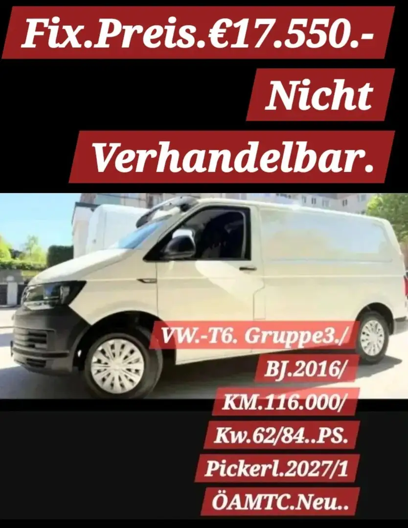 Volkswagen T6 Transporter KastenwagenT-6. KR 2,0 TDI BMT.€17.550.- - 1