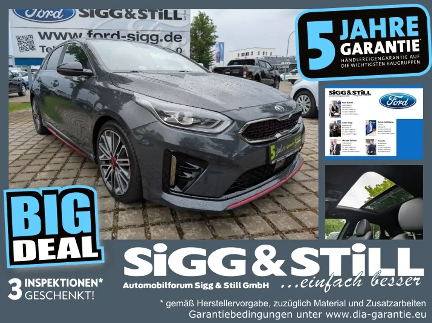 Kia Ceed / cee'd Ceed 1.6T-GDI GT PANO*LED*NAVI*JBL*4xSHZ*PDC*CAM Grau - 1