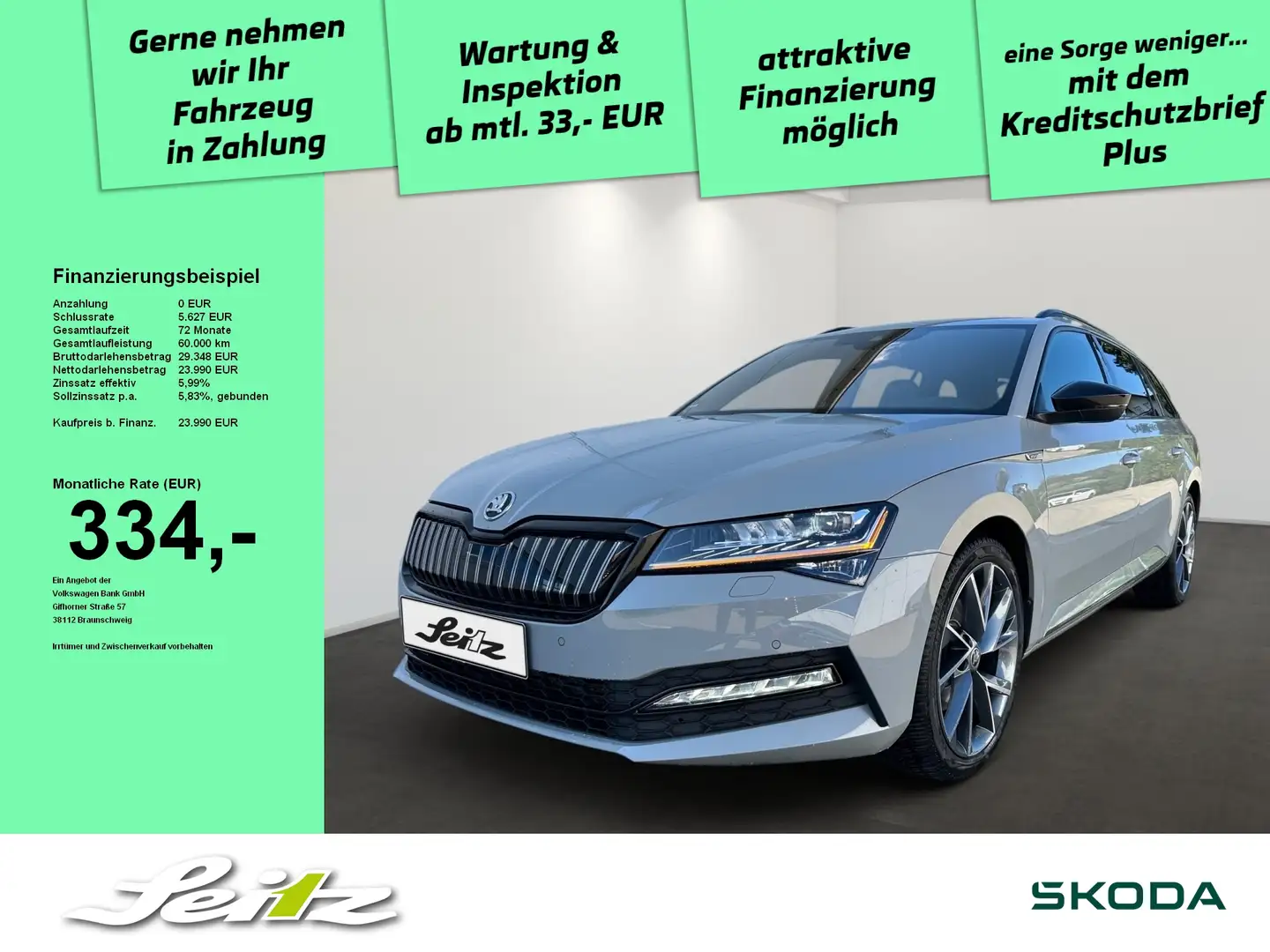 Skoda Superb Combi 1.4 TSI iV Sportline *AHK*MATRIX*KAMERA*NAVI Grau - 1