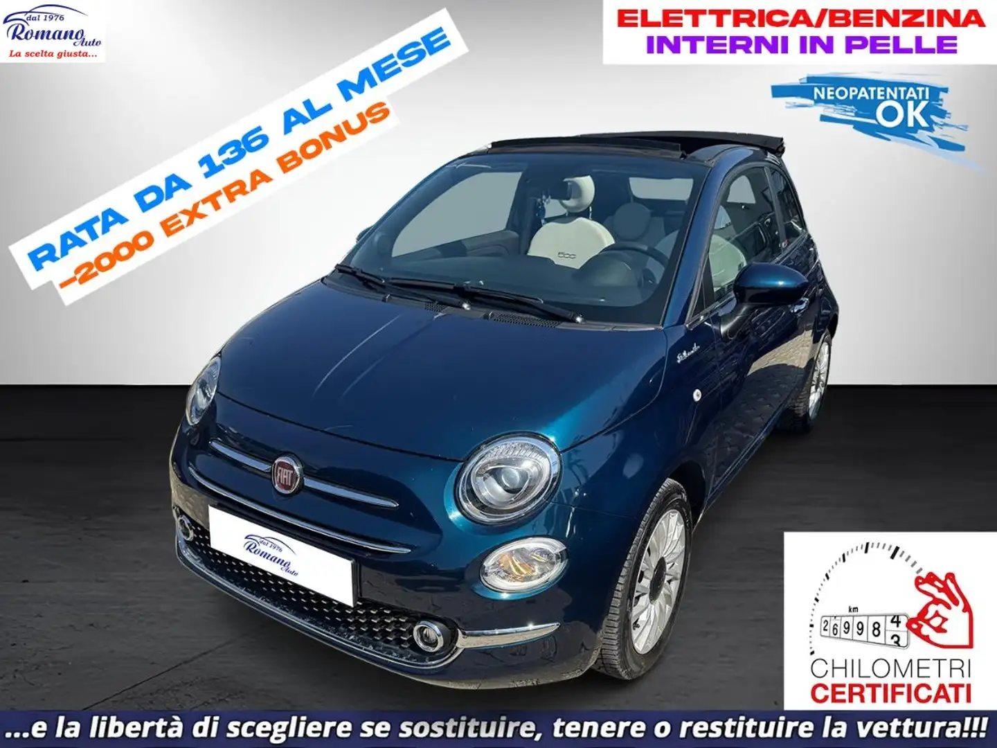 Fiat 500C 500 C 1.0 Hybrid Dolcevita Blu/Azzurro - 1