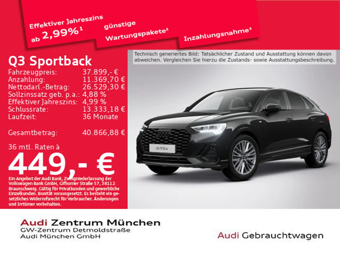 Audi Q3 45 TFSI e S tronic 2x S line 19"Zol Schwarz - 1