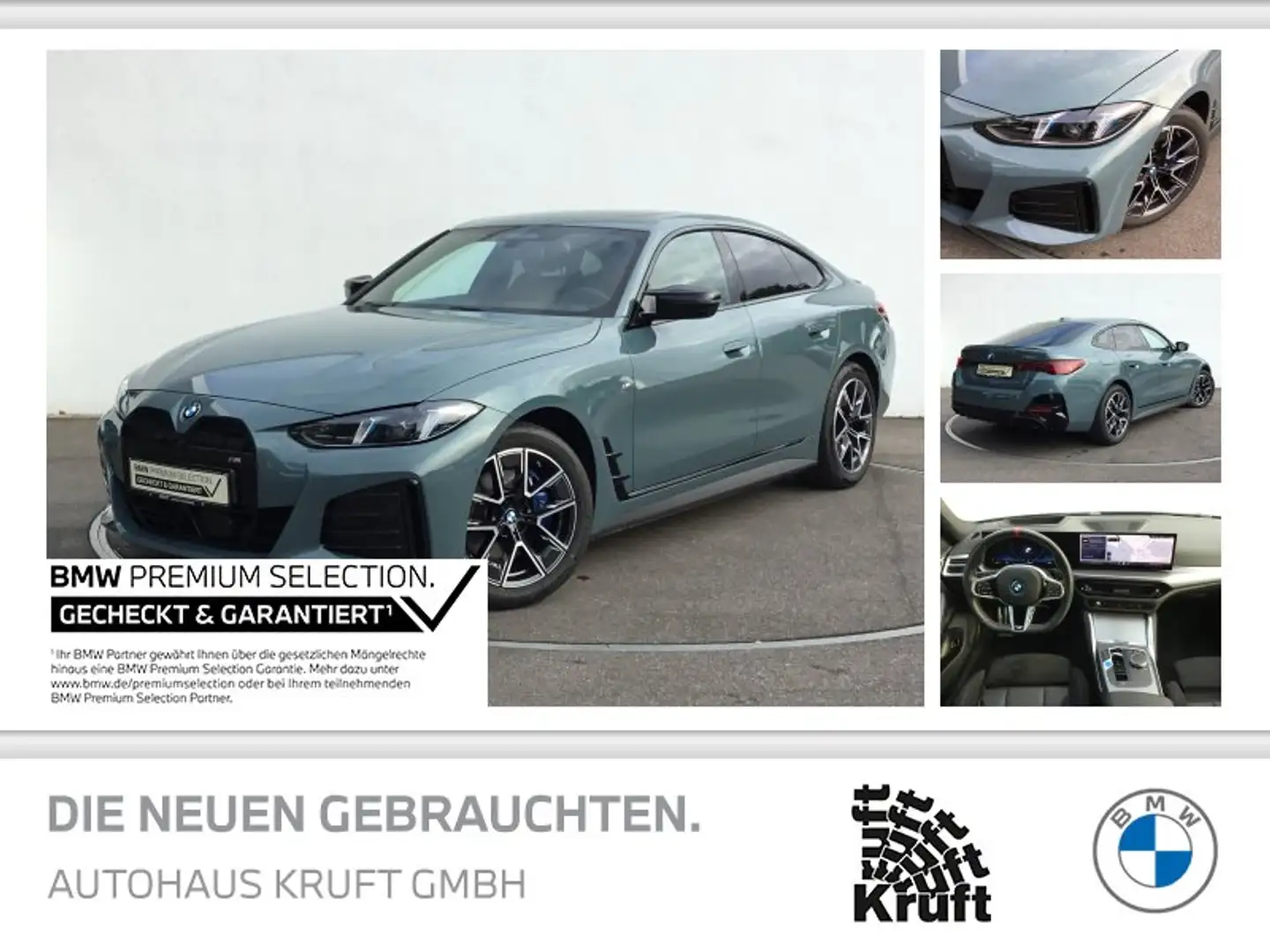 BMW i4 M50 FACELIFT+ACC+KAMERA+HUD+GSD+ESITZE Grün - 1