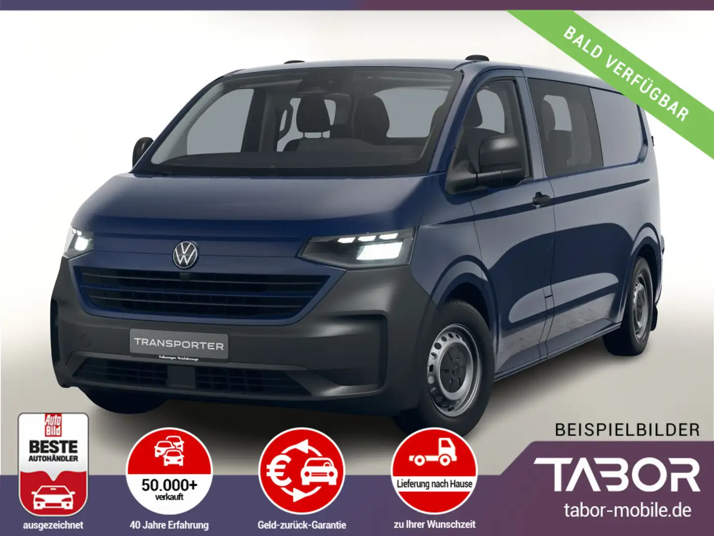 Volkswagen T7 Kastenwagen TDI 110 L2 Klimaaut. AHK 6-S Albastru - 1