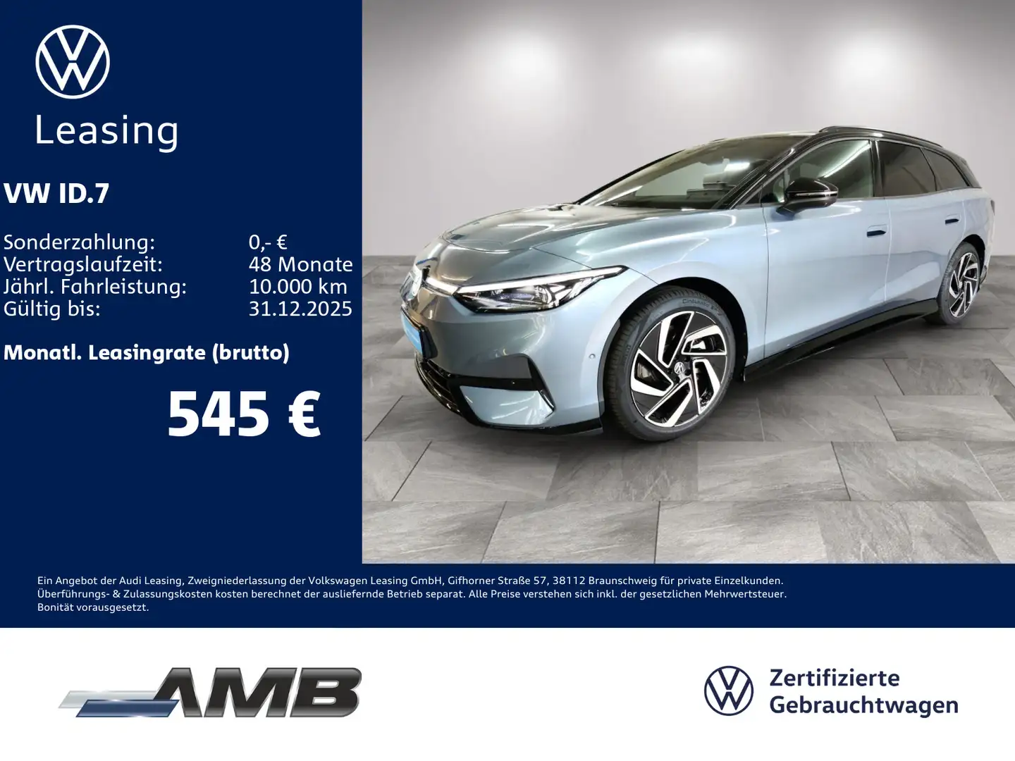 Volkswagen ID.7 Tourer Pro S 86kWh/AHK/Matrix/WäPu/01.30Gar Blau - 1