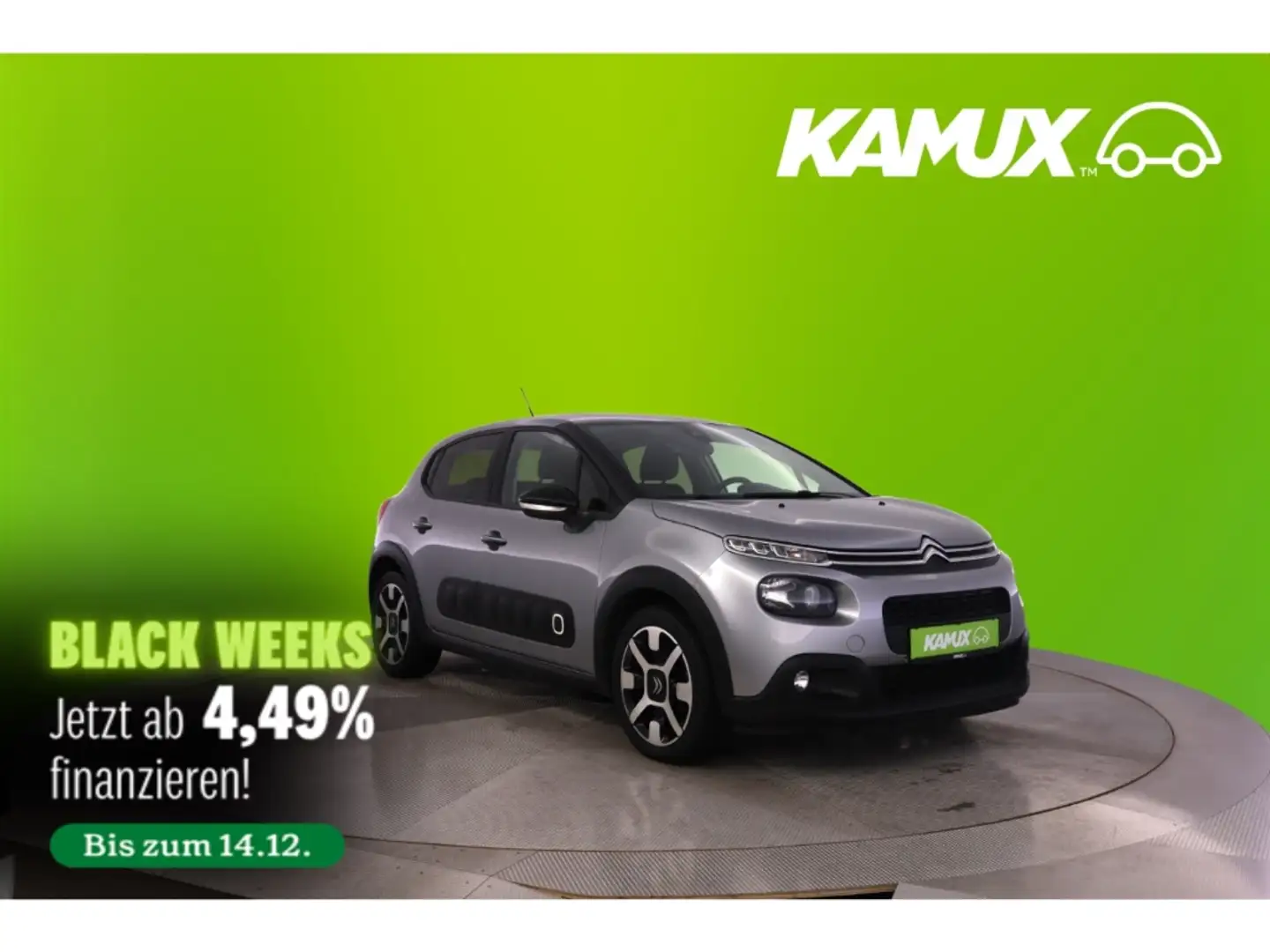 Citroen C3 1.2PureTech Aut.Shine+KAMERA+CARPLAY+PDC Grau - 1