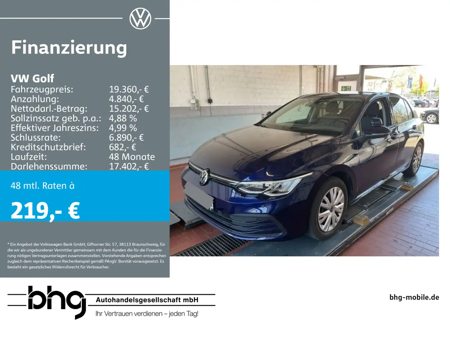 Volkswagen Golf 2.0 TDI Life #LED #AHK Blau - 1