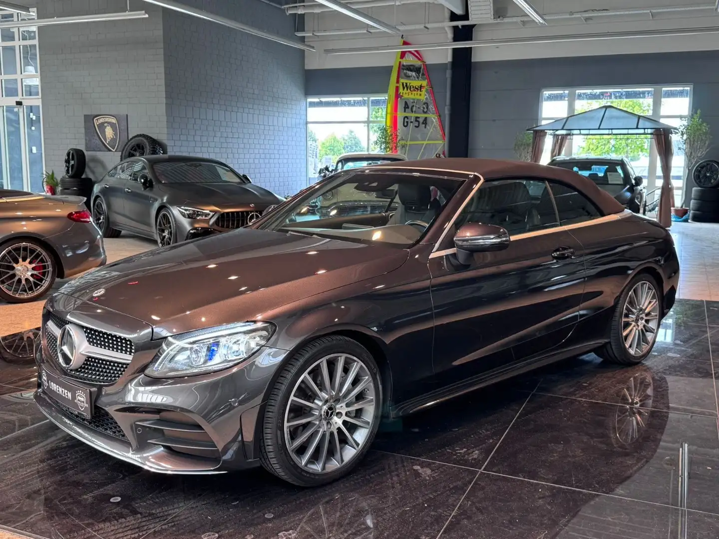 Mercedes-Benz C 300 C300 Cabrio AMG Airscarf BUR LED Leder 19" AHK Grijs - 2