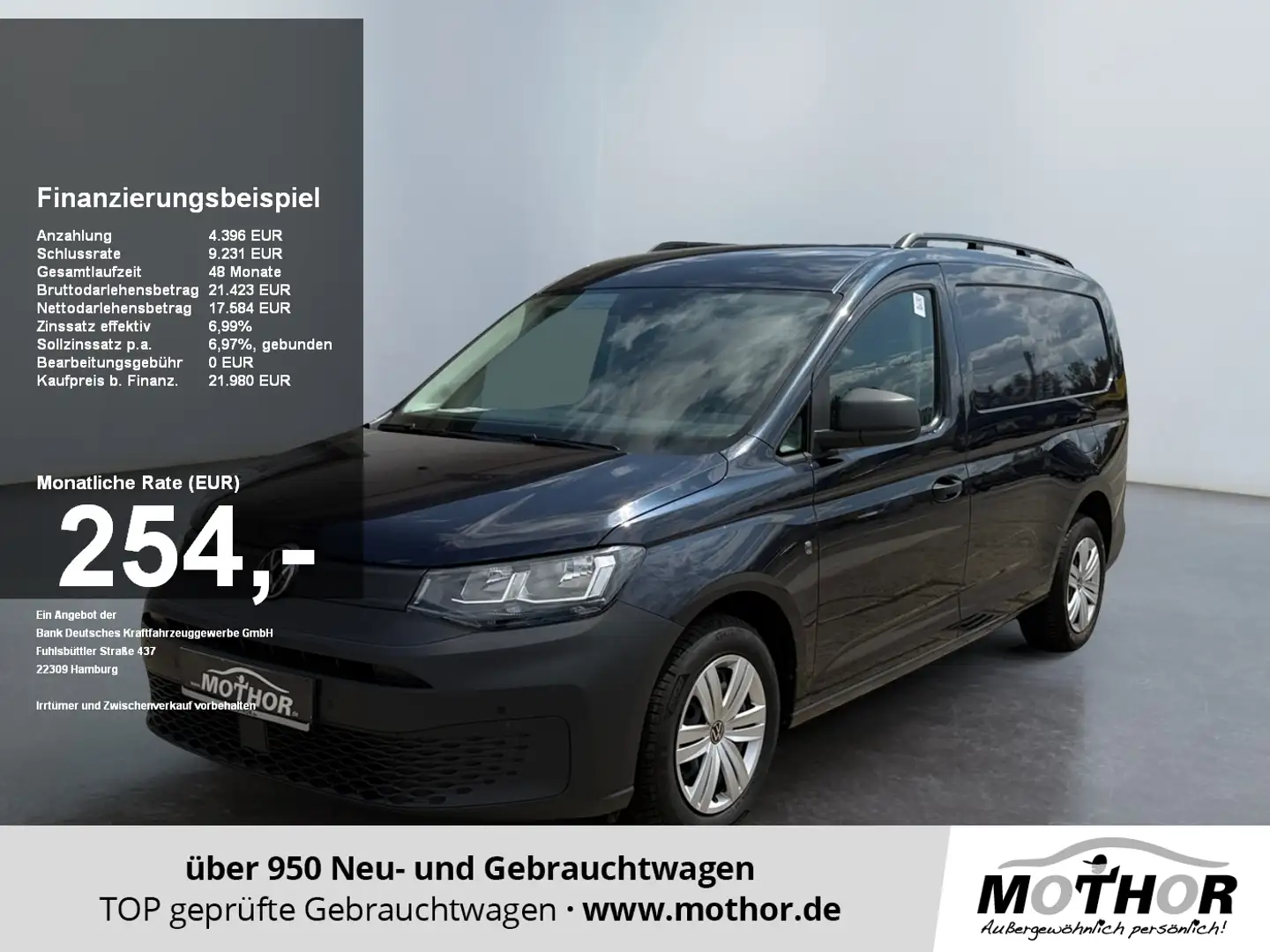 Volkswagen Caddy Cargo Maxi 2.0 TDI ACC PDC USB Bluetooth Blau - 1