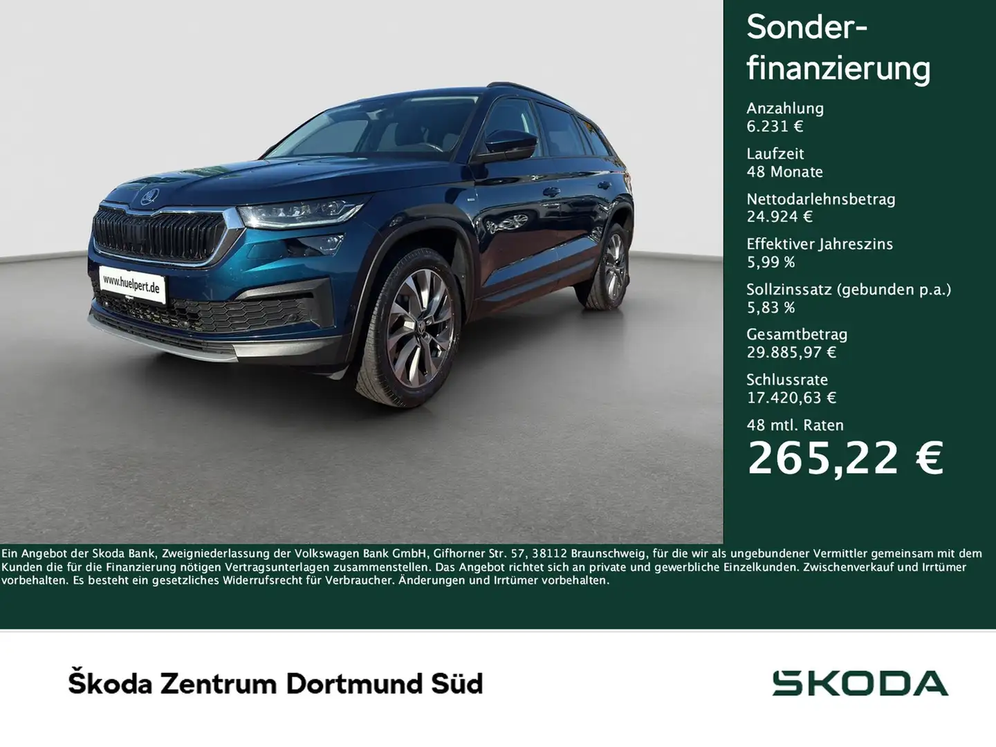 Skoda Kodiaq 2.0 CLEVER 4X4 AHK ACC LM19 E-KLAPPE NAVI Bleu - 1