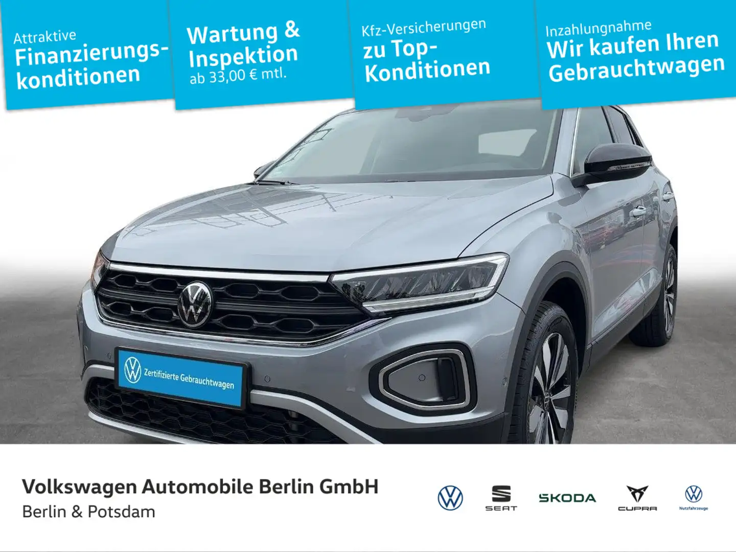 Volkswagen T-Roc 1.5 l TSI DSG Life Navi LED PDCSHZ Telefon Silber - 1