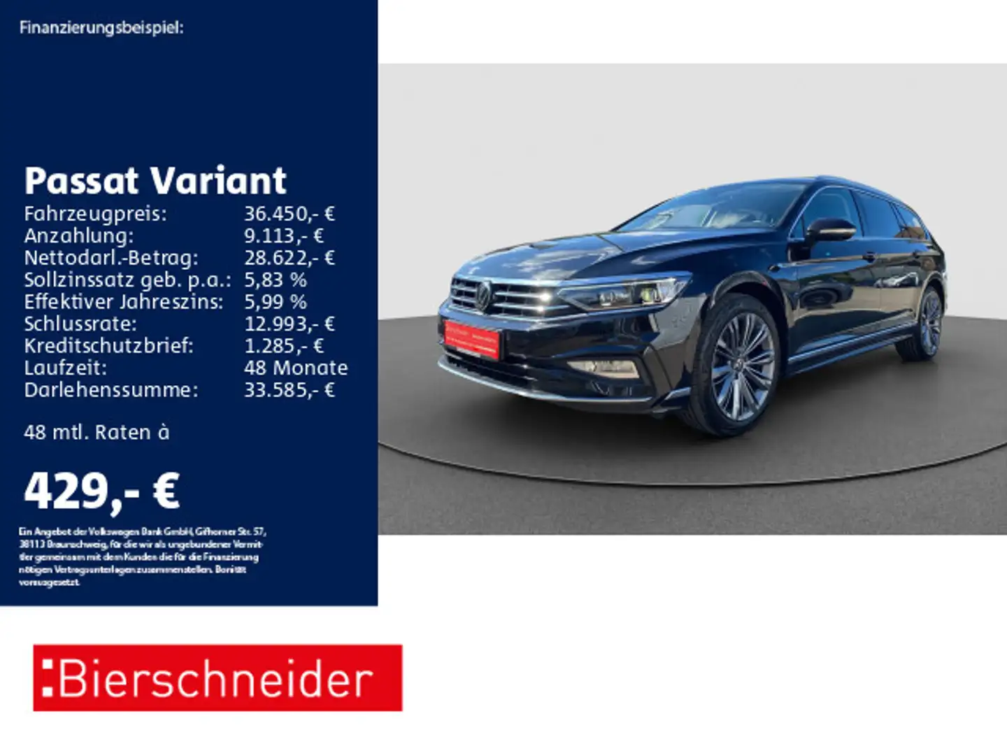 Volkswagen Passat Variant 2.0 TDI DSG R-Line AHK STAND HuD Negro - 1