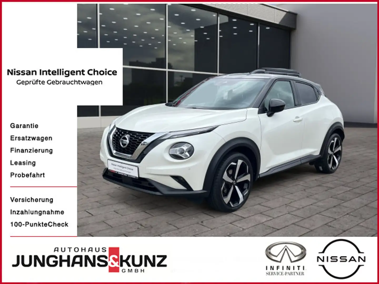 Nissan Juke 1.0 DIG-T Tekna | LED | BOSE | Kamera | Weiß - 1