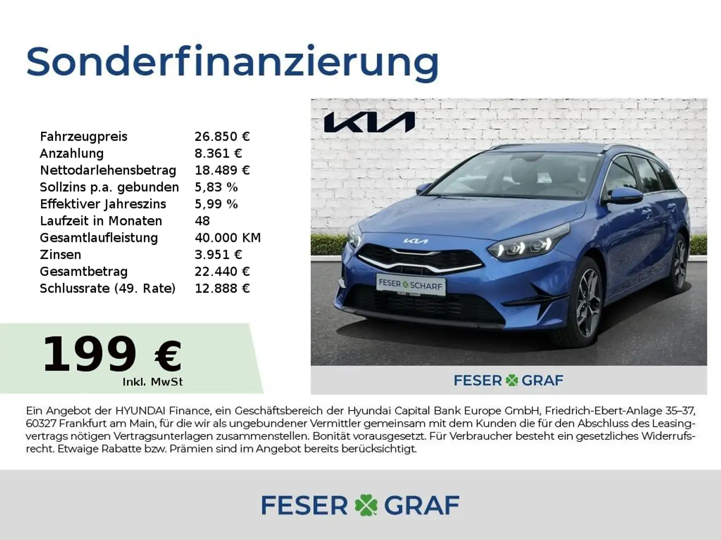 Kia Ceed SW / cee'd SW 1.5T DCT SPIRIT TECHNIK NAVI Blau - 1