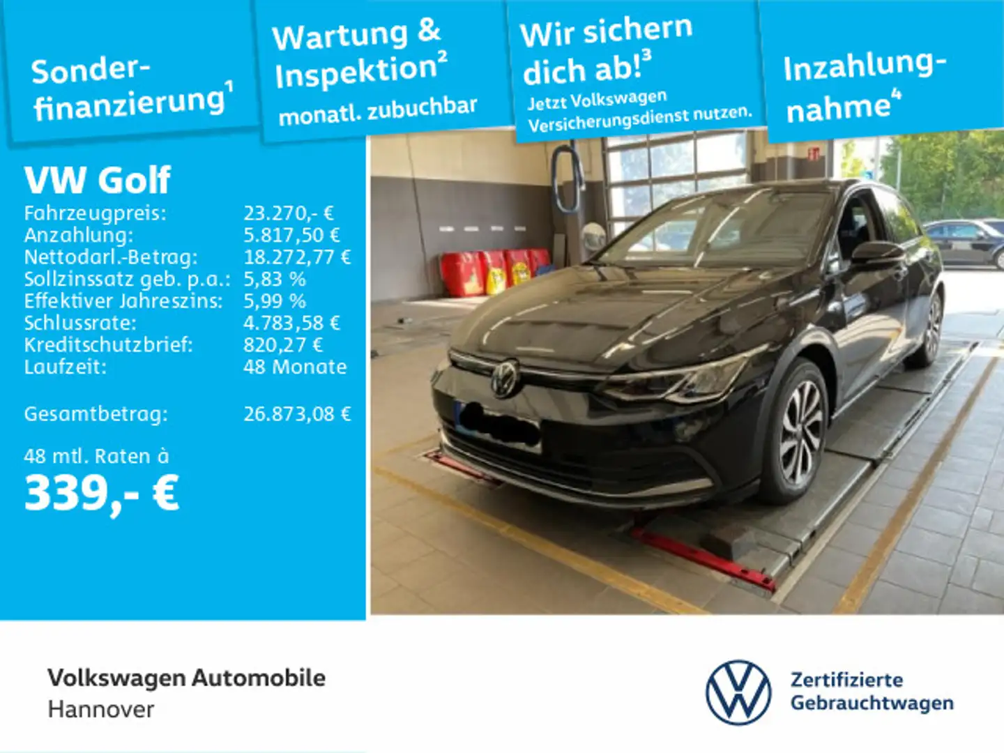 Volkswagen Golf VIII 2.0 TDI Active Navi Dig.Cockpit Klima Schwarz - 1