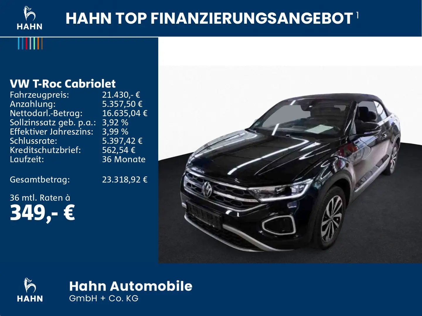 Volkswagen T-Roc 1.0 TSI Style LED Navi ACC PDC Schwarz - 2