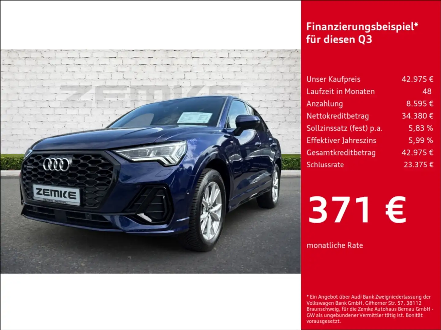 Audi Q3 Sportback 45 TFSI quattro S tronic S line Navi Dig Azul - 1