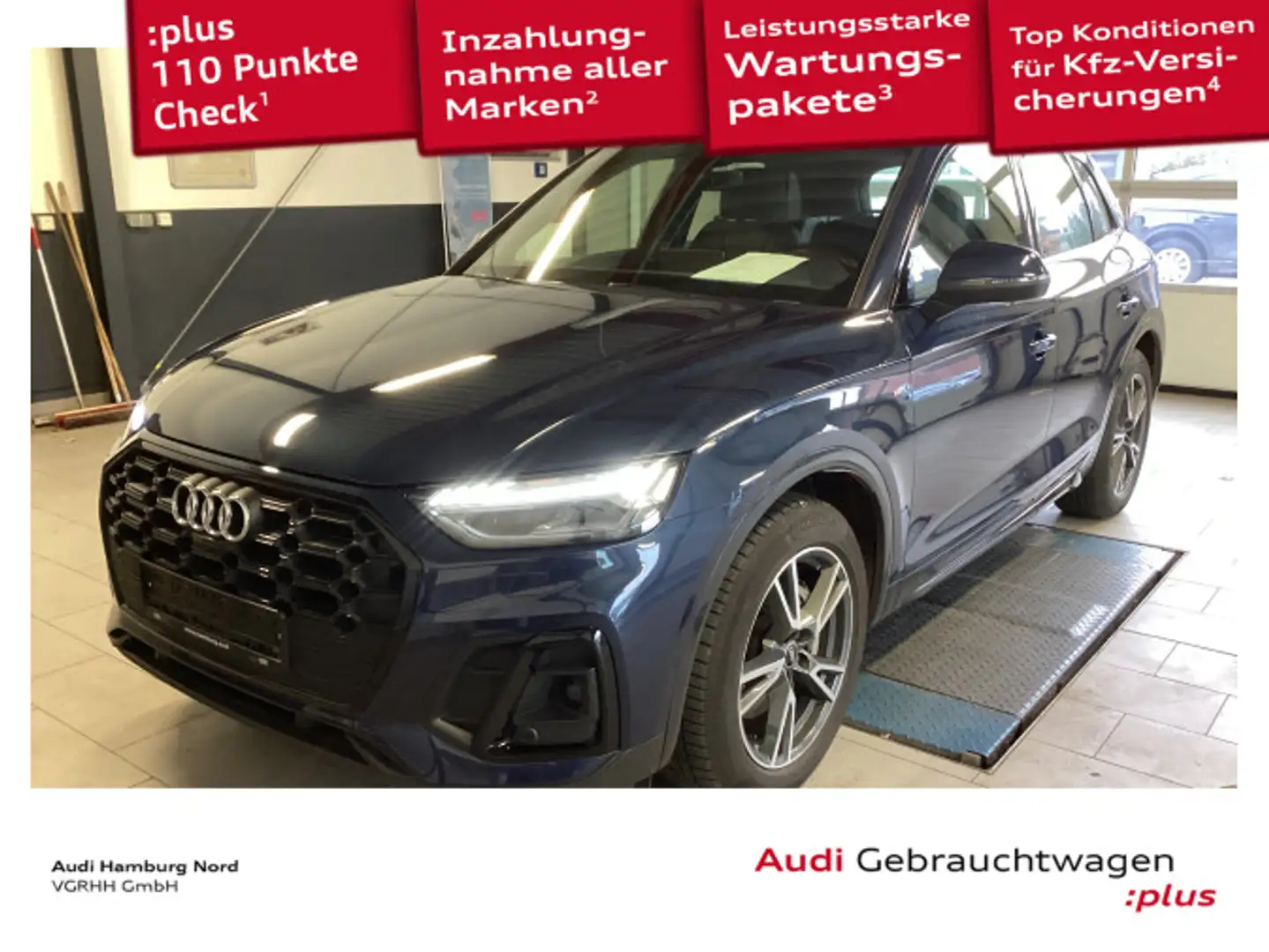 Audi Q5 50 TFSIe S line quattro AHK B&O Navi ACC Pano Blau - 1