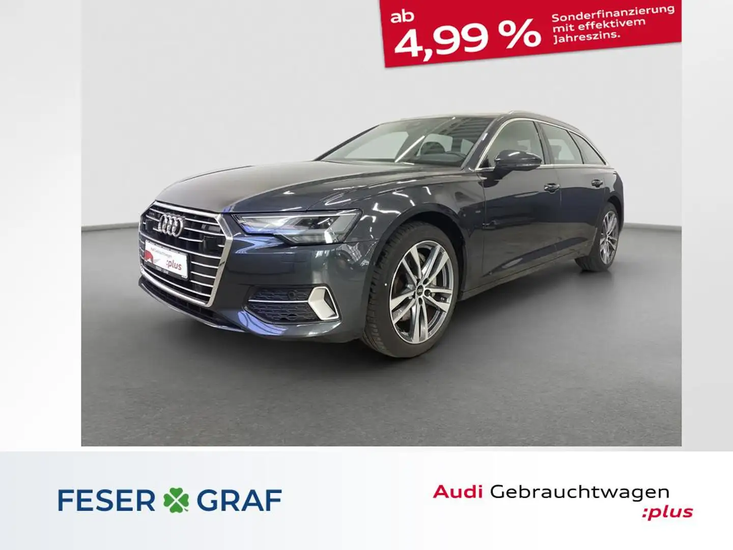 Audi A6 Avant Sport 50 TDI Pano HUD RFK Keyless ACC Leder Grau - 1