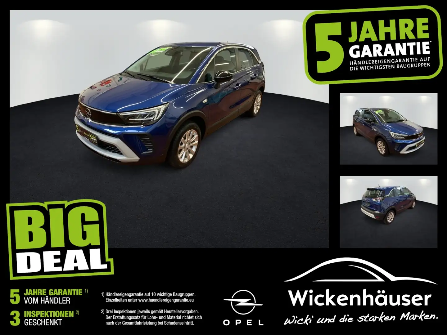 Opel Crossland 1.2 Turbo Elegance LED+SHZ+2xKlima+LM Bleu - 1